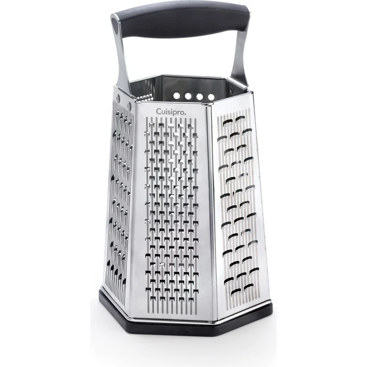 Cuisipro 7-in-1 Turmreibe Reiben, Edelstahl 301-Klinge, 304-Rahmen, PP Griff, TPR-ABS-Bodenteil, 14 x 12 x 25 cm – Bild 1