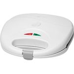 Clatronic ST 3477 Sandwichtoaster, 3-eckige Sandwichplatten, automatischer Temperaturregler, mit 2 Kontrollleuchten, Antihaftbeschichtung, Überhitzungsschutz, weiß