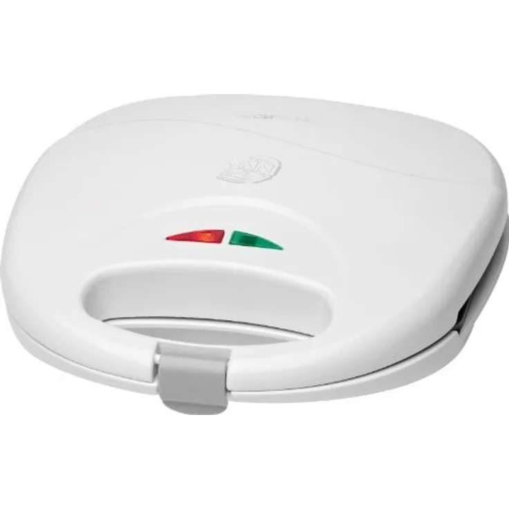 Clatronic ST 3477 Sandwichtoaster, 3-eckige Sandwichplatten, automatischer Temperaturregler, mit 2 Kontrollleuchten, Antihaftbeschichtung, Überhitzungsschutz, weiß