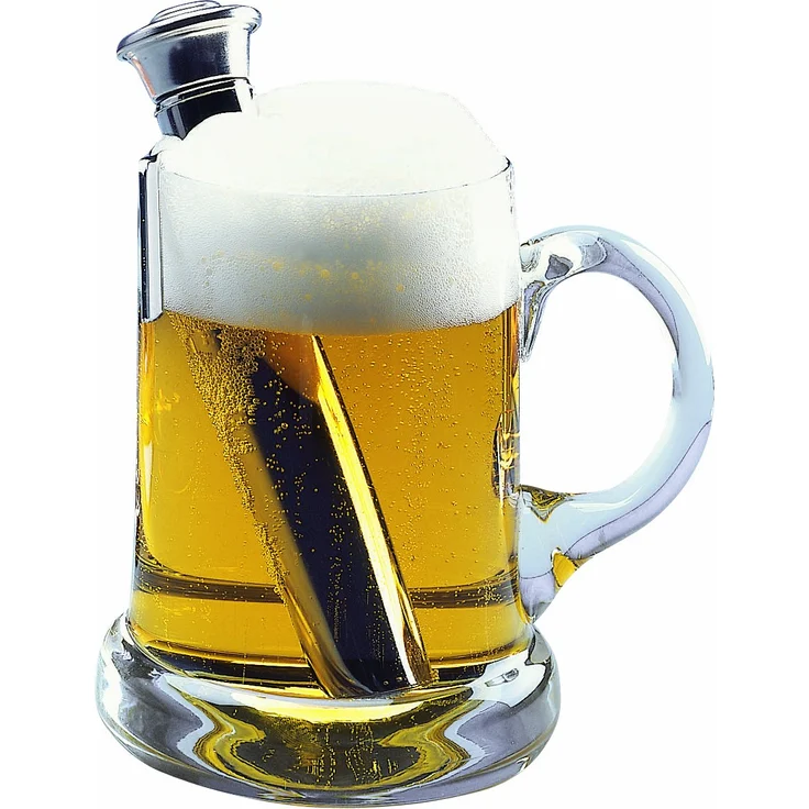 Westmark Bierwärmer mit Halter, Länge: 16 cm, Rostfreier Edelstahl, Silber, 63282260 – Bild 1