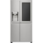 LG GSX961NEAZ Side-by-Side-Kühlschrank, freistehend, silber, Full NoFrost, Wasser- und Eiswürfelspender, Wassertank, Door-in-Door, Smart Connectivity, Breite 91.2 cm