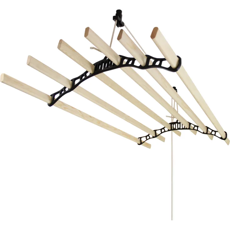 Deckentrockner aus Holz, Schwarz, 1,8 m