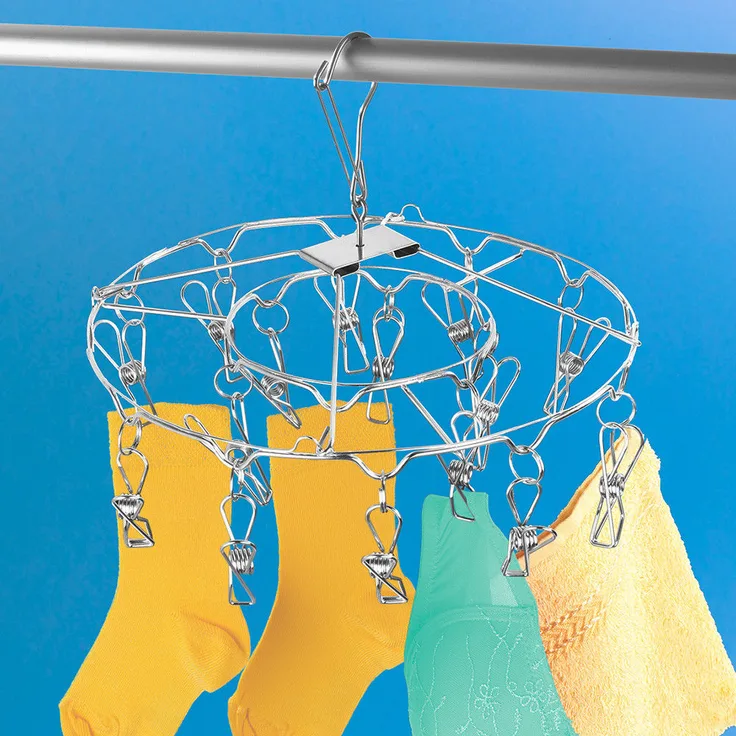 WENKO Wäsche-Rondell Wäschetrockner Wäschestange Edelstahl mit Sturmsicherung