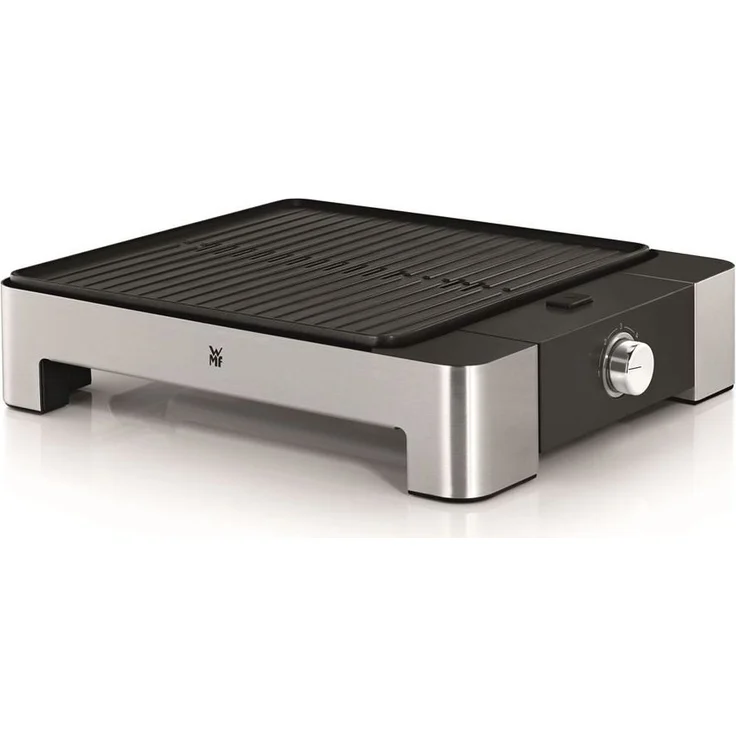 WMF Lono Tischgrill Quadro, Elektrogrill mit kompakter Grillfläche, spülmaschinenfest, 1250 W, Grillfläche geriffelt 27 x 27 cm, edelstahl, schwarz – Bild 1