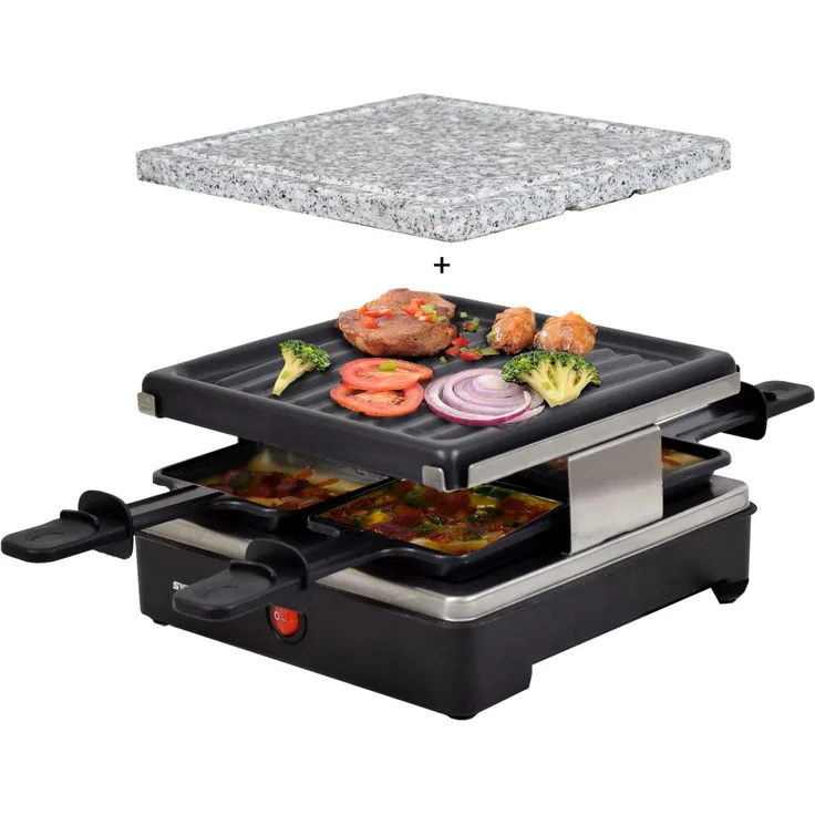 Syntrox Raclette-Grill Set Brienz mit Wechselplatten, 600W
