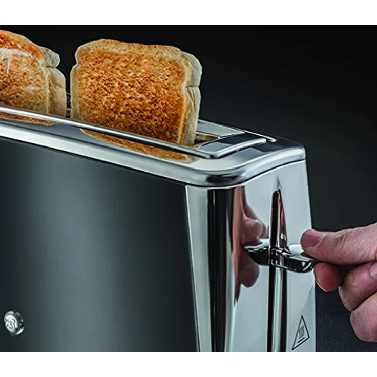 Russell Hobbs Toaster Langschlitz Luna grau, inkl. Brötchenaufsatz, 6 einstellbare Bräunungsstufen + Auftau- & Aufwärmfunktion, Schnell-Toast-Technologie, 1420W, 23251-56 – Bild 3