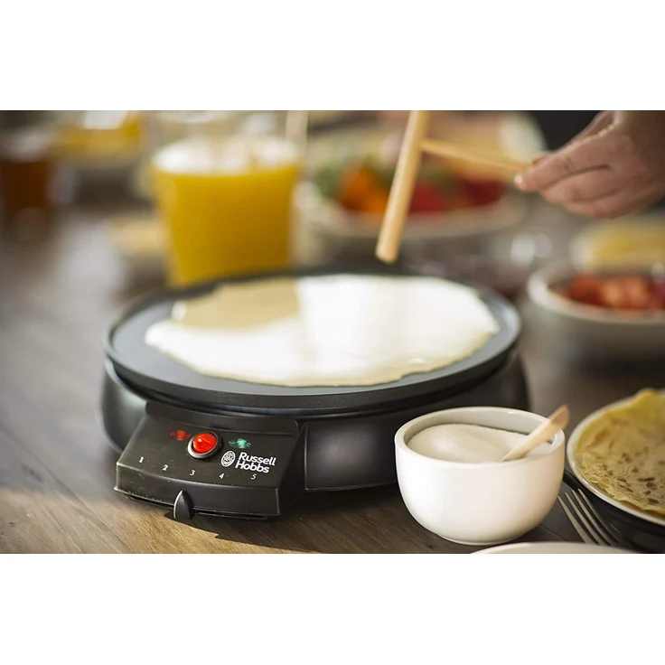 Russell Hobbs Crêpes Maker Fiesta Ø 30cm, antihaftbeschichtete Platte, inkl. Teigverteiler & Crêpes-Wender, 1000 Watt, Crepesmaker 20920-56 – Bild 2