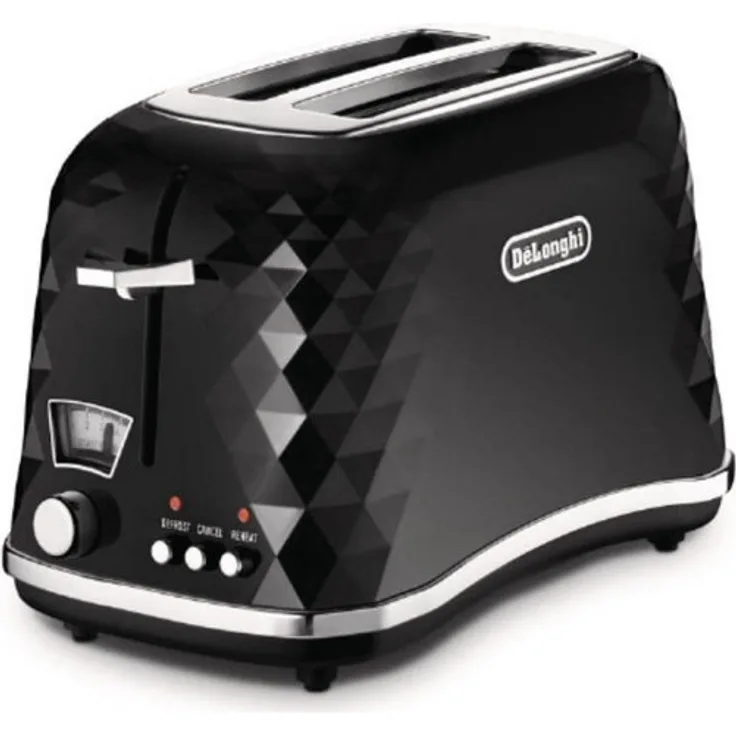 DeLonghi Brillante CTJ 2103.BK Doppelschlitztoaster, 900W, 5 Bräunungsstufen, schwarz