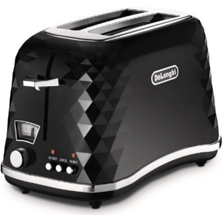 DeLonghi Brillante CTJ 2103.BK Doppelschlitztoaster, 900W, 5 Bräunungsstufen, schwarz