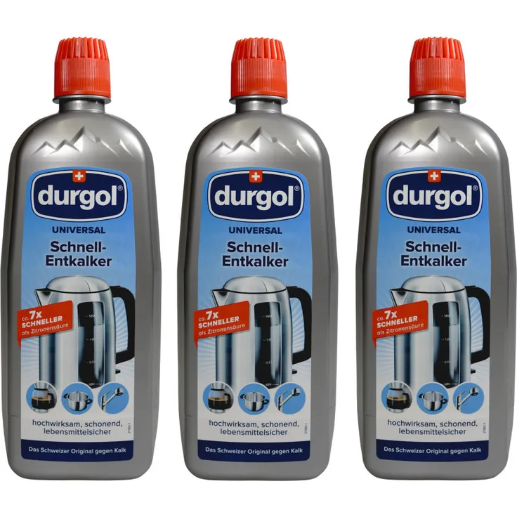 Durgol Universal Schnell-Entkalker für Geräte, Armaturen, Oberflächen, 3er Set, 3 x 750 ml