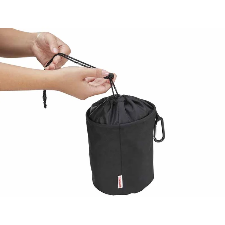 Leifheit Wäscheklammerbeutel mit Haken zum aufhängen, für bis zu 100 Wäscheklammern, schmutzsicherer Klammerbeutel für frische Wäsche, Klammerkorb aus engmaschigen Stoff, peg bag, schwarz – Bild 3