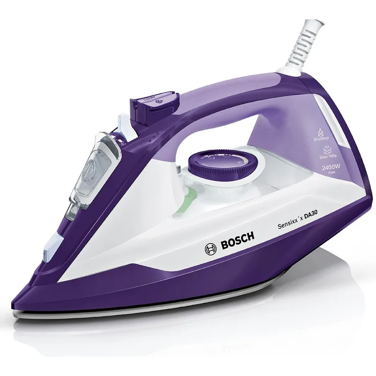 Bosch TDA3024030 Dampfbügeleisen (2.400 Watt, 150g Dampfstoß, 3fach-Reinigungsfunktion, faltenfrei in jede Richtung)