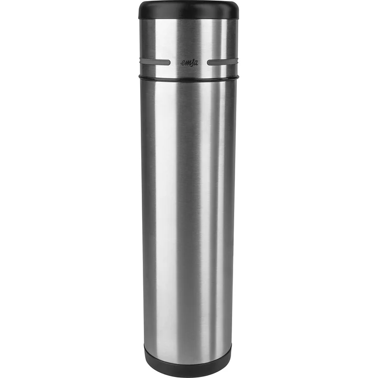 Emsa 509239 Isolierflasche (Mobil genießen, 1,0 Liter, Safe Loc Pro Verschluss, Mobility) schwarz-anthrazit – Bild 1