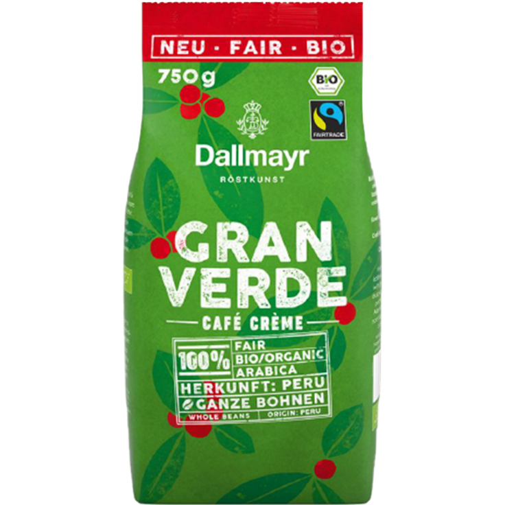 Dallmayr Bio Gran Verde Café Crème, 750g ganze Bohne