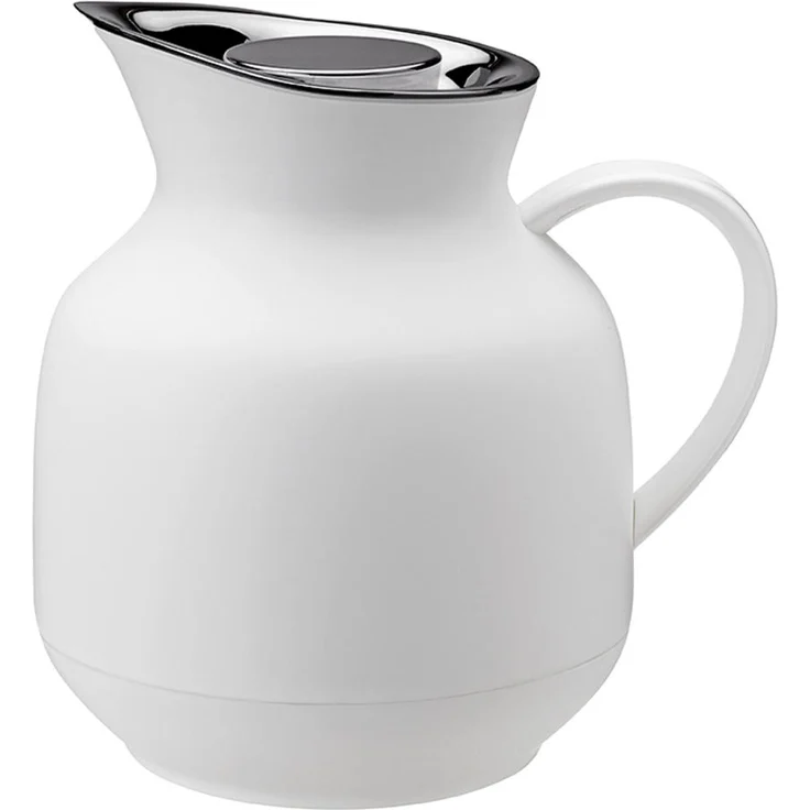 Stelton Isolierkanne Amphora für Tee, Teekanne mit Glaseinsatz, Thermokanne, Kunststoff, Soft White, 1 Liter, 222 – Bild 1