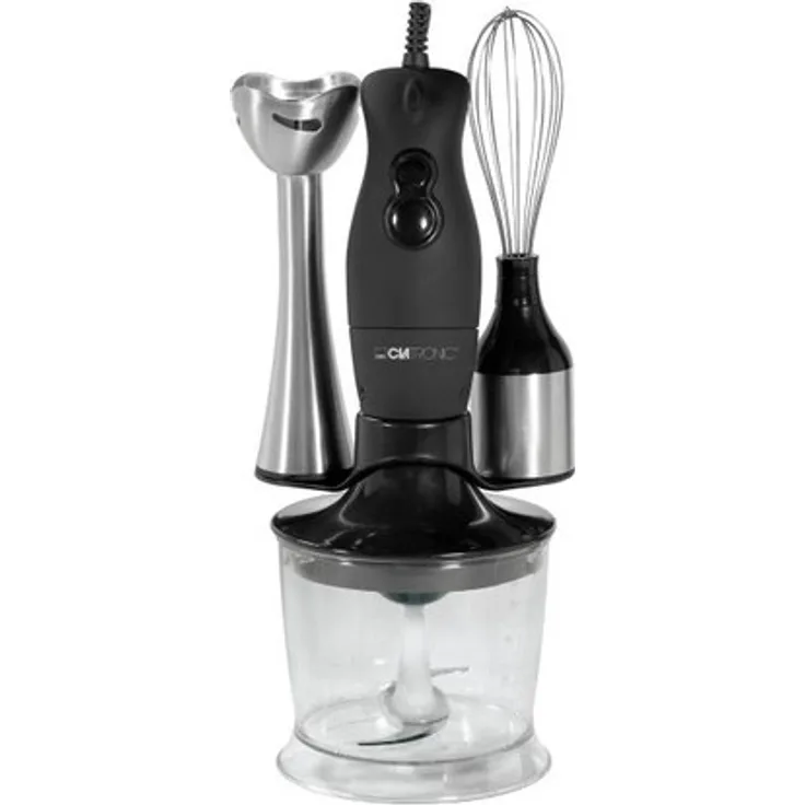 Clatronic 261803 SMS 3190 3-in-1 Stabmixset inklusive Zubehör 200 Watt, inox