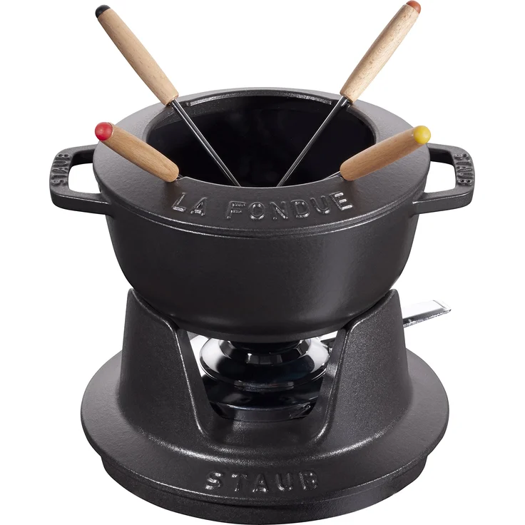 Staub Fondueset, Induktionsgeeignet, Gusseisen, Schwarz, 1 Einheiten