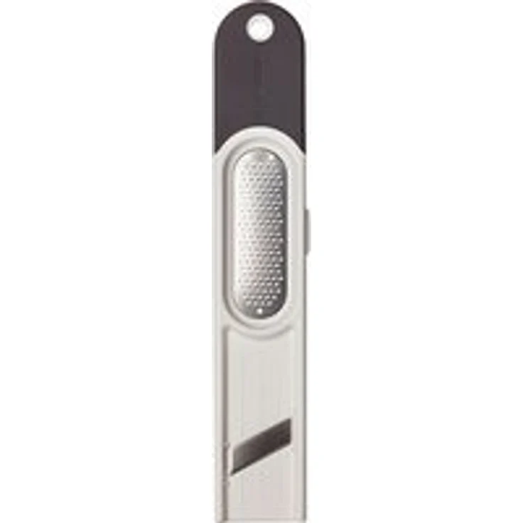 Microplane Ingwer-Reibe 3in1 Edelstahl Grau-Weiß zum Schälen, Reiben und Schneiden – Bild 1