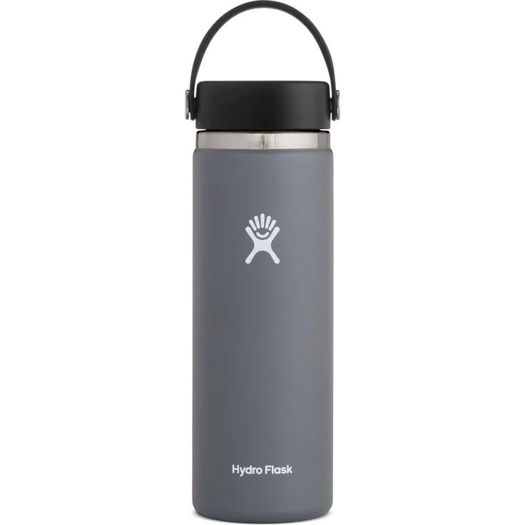 Hydro Flask Trinkflasche, Edelstahl und vakuumisoliert, große Öffnung mit auslaufsicherer Flex Cap, Stone, 591ml (20 oz) – Bild 1