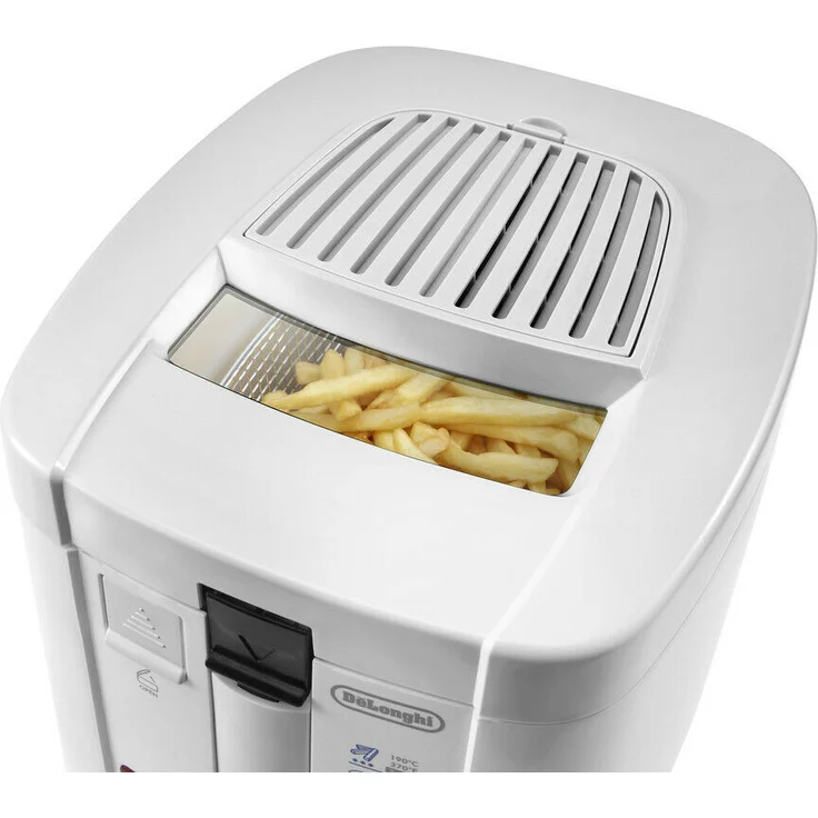 De'Longhi F13205 Fritteuse, mit Öl, 1,2 Liter Fassungsvermögen, 1200 Watt, weiß – Bild 2