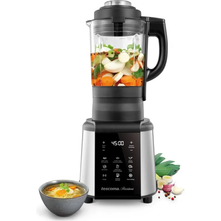 Tescoma President Standmixer, Suppenbereiter mit Mixfunktion, 1500W, 1,75 l, schwarz, silber