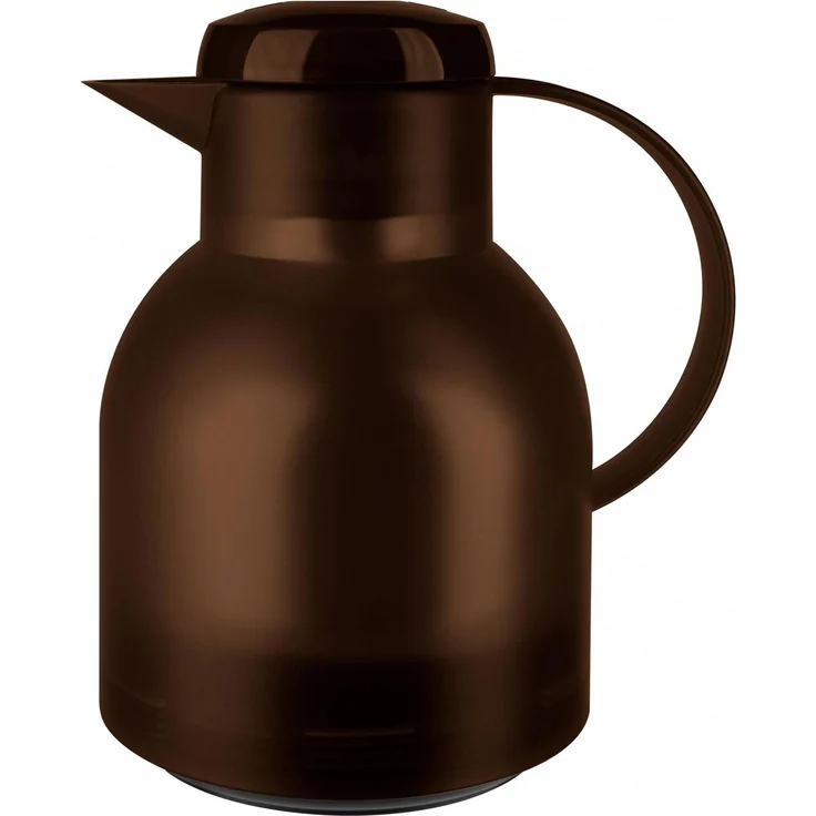 Emsa 509820 Samba Isolierkanne (1 Liter, Quick Press Verschluss, 12h heiß, 24h kalt) braun transluzent – Bild 1