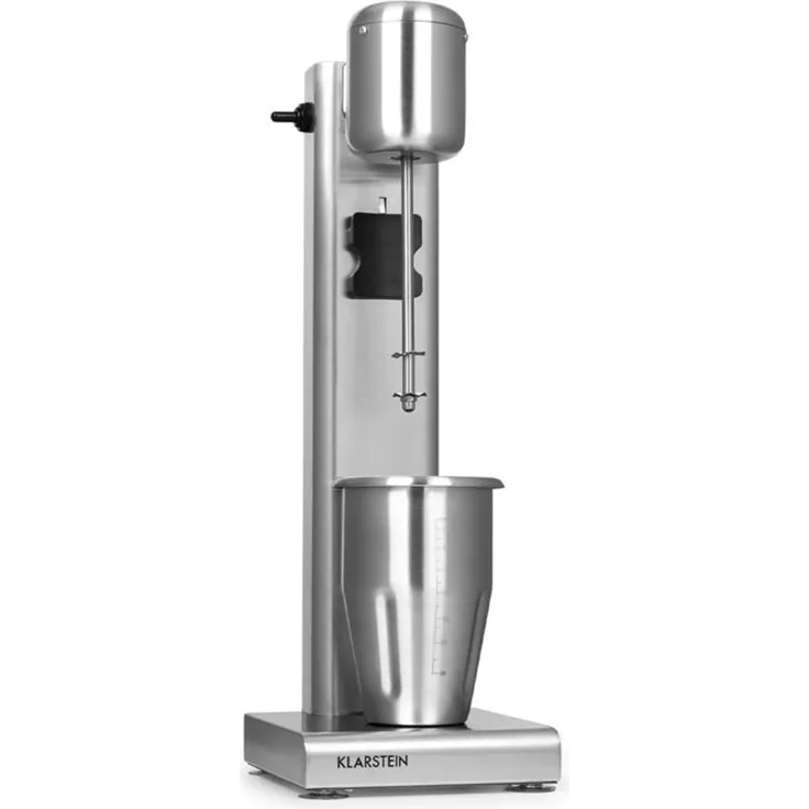 Klarstein Kraftpaket II Stabmixer, Doppel-Milchshake-Mixer, 80W, 0,65L, 2 Stufen, Edelstahl, silber