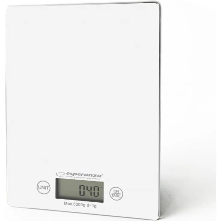 Esperanza EKS002W - Elektronische Küchenwaage - 5 kg - 1 g - Weiß - Arbeitsfläche - Rechteck