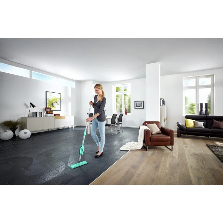 Leifheit Bodenwischer Picobello M micro duo Telescope mit Auspressmechanik, Schrubber mit Wischpad micro duo, kompakter Wischer mit 33 cm Wischbreite, Bodenreiniger für Fliesen und Laminat – Bild 13