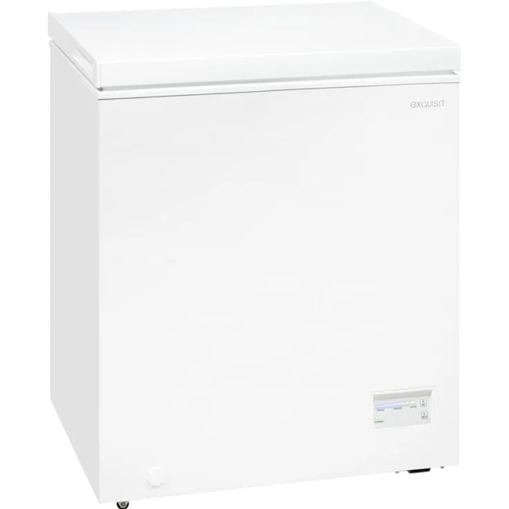 Exquisit GT150-E-040F Gefriertruhe, freistehend, weiß, Schnellgefrieren, Breite 70.5 cm, Energieklasse F