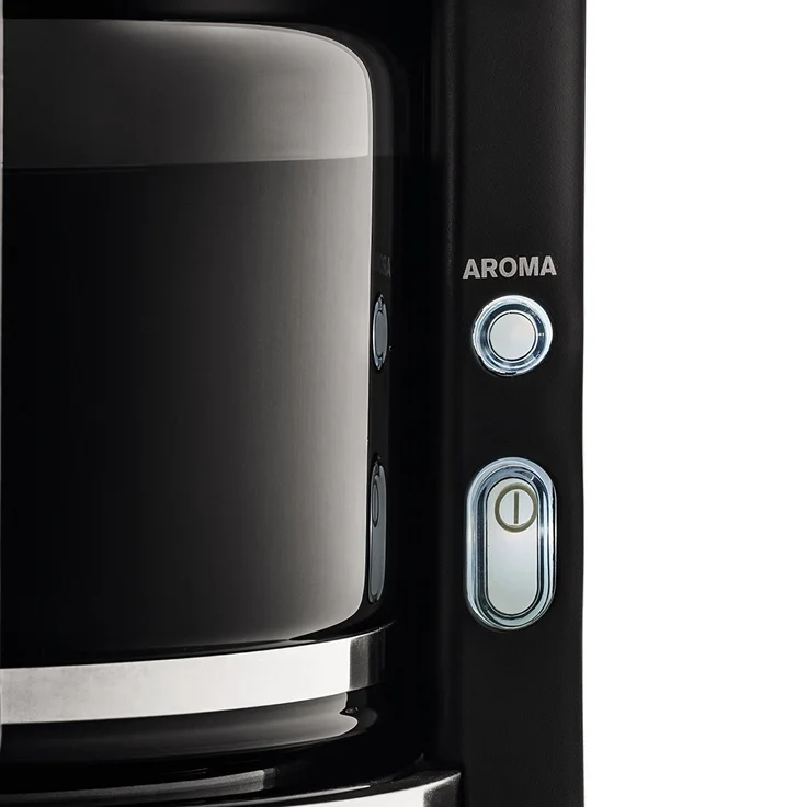 Krups KM321 Proaroma Plus Glas-Kaffeemaschine, 10 Tassen, 1100 W, modernes Design, schwarz mit Edelstahlapplikationen – Bild 6