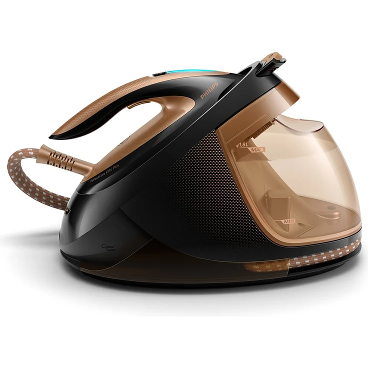 Philips GC9682-80 Dampfbügelstation Perfect Care Elite Plus, 2700 W, Optimal TEMP, 8,0 bar Dampfdruck, 600 g-Min Dampfstoß, DynamiQ-Sensor, Version DE, kupfer, schwarz – Bild 1