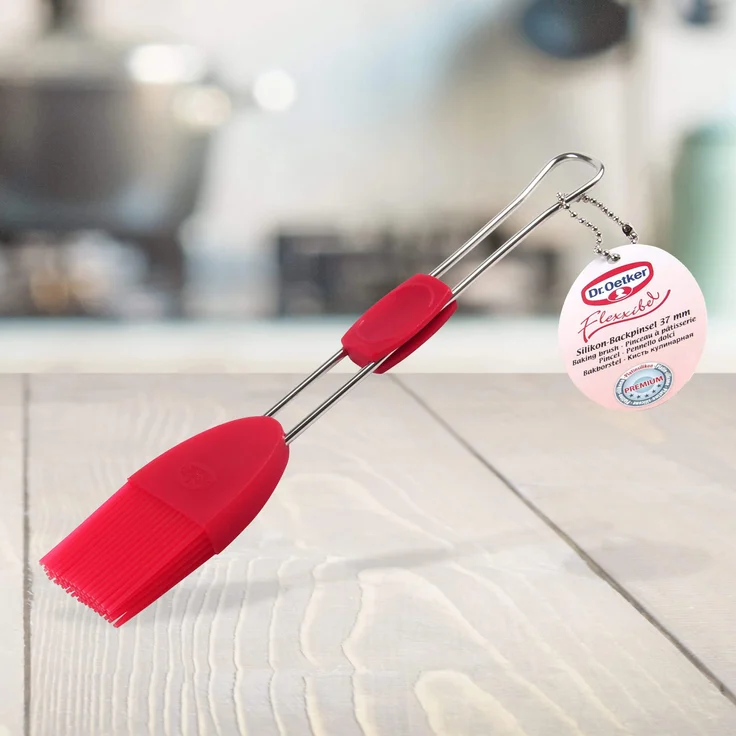 Dr. Oetker Silikon-Backpinsel Flexxibel, Küchen-Pinsel mit Silikon-Borsten, hochwertiger Bratpinsel aus Platinsilikon - hitzebeständig bis 230 Grad (Borstenbreite: 3,7 cm), Menge: 1 Stück – Bild 3