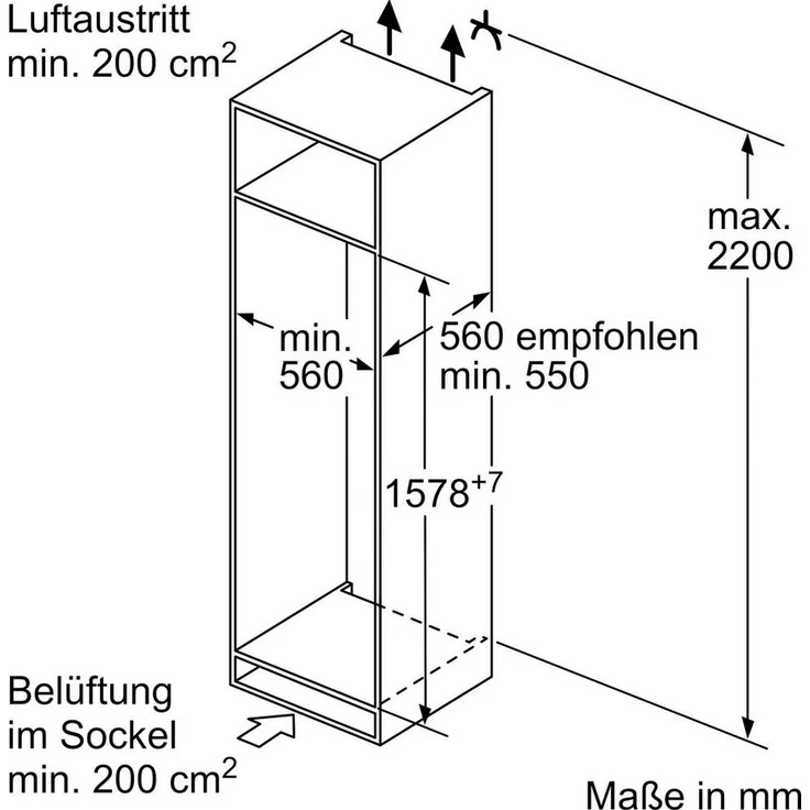 Bosch KIV77VSF0 Kühl-Gefrierkombination, Einbau, LED, Breite 54 cm – Bild 4