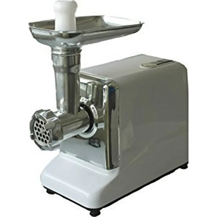 ito electronics Fleischwolf 1200W, Edelstahl Klinge, Umkehrfunktion, inkl. Plätzchen- und Wurstaufsätze, silber