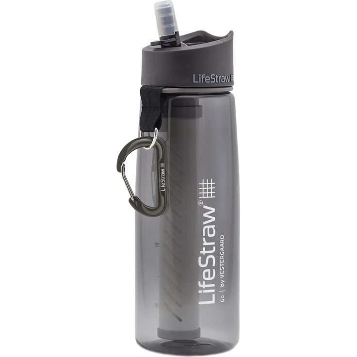 LifeStraw Go 2 Nachfüllbare Wasserflasche mit Eingebautem (2-Stufig) Grey Filter, Grau, M – Bild 1
