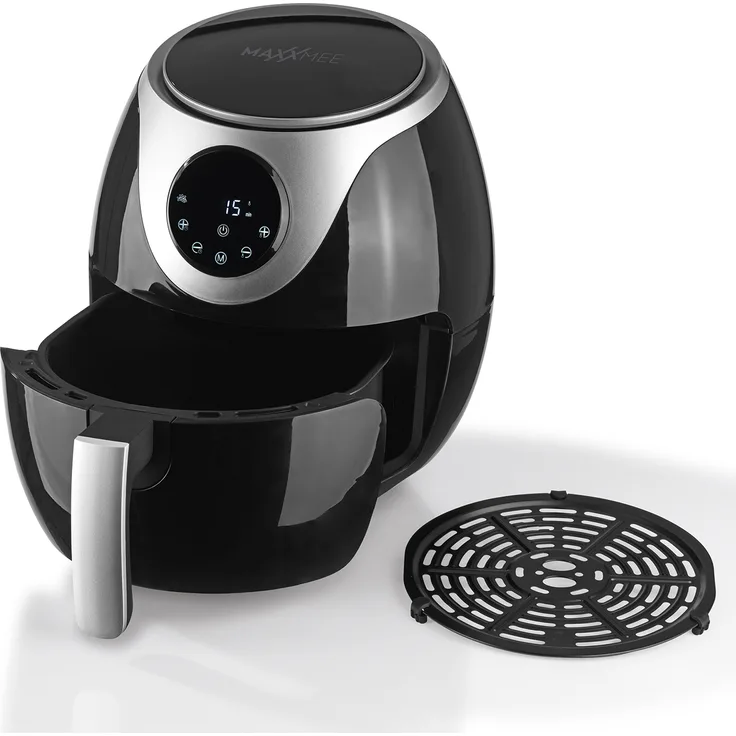 MAXXMEE Heißluft-Fritteuse Digital, 1300W, 3L, schwarz-silber