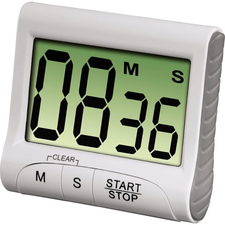 Xavax Digitaler Küchentimer mit Timer- und Stopp-Uhr-Funktion (Befestigung via Magnet, Clip, Hänger oder Aufsteller) batteriebetrieben, weiß – Bild 1