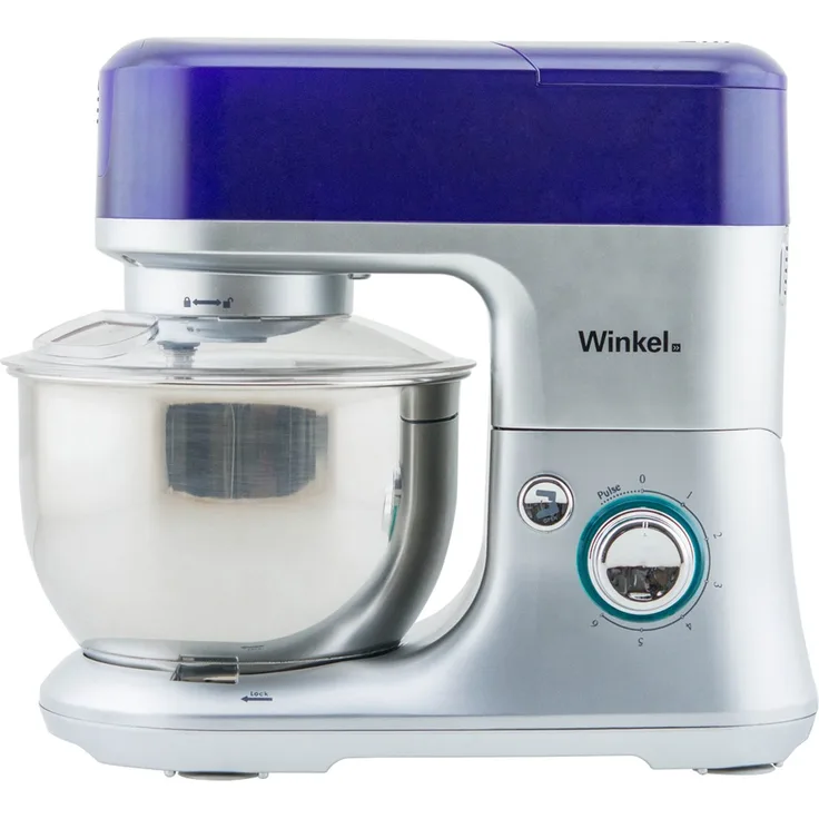 Winkel RX80 Küchenmaschine - 4 L Schüssel aus Edelstahl - 650 W Leistung - 6 Geschwindigkeitsstufen - Fleischwolf - Mixbecher-Aufsatz - violett