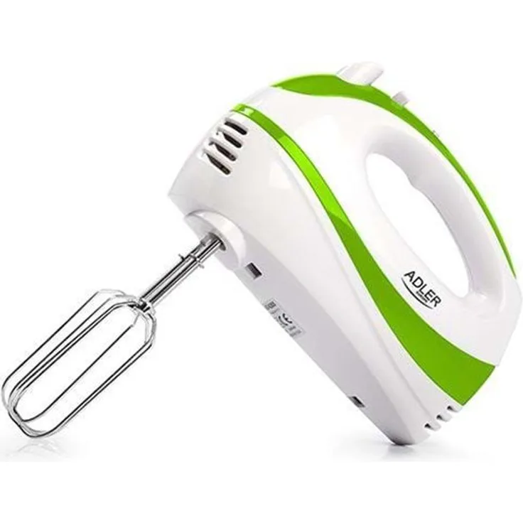Adler Handmixer AD-4205g, 300 W, 5 Geschwindigkeiten, Turbo Funktion, weiß, grün