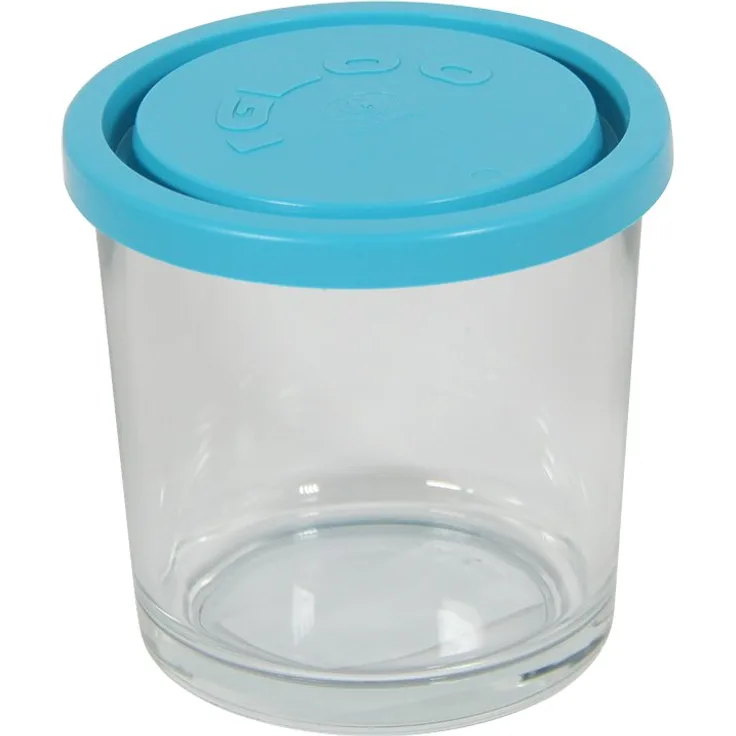 Générique Igloo Behälter mit Deckel, rund, Glas, 50cl, 18,00 X 13,20 x 7,50 cm, transparent - türkiser Deckel, 8012723.0