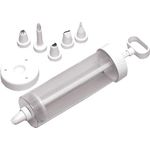 Westmark Mix- und Garniergerät mit 6 verschiedenen Form-Tüllen, Füllvolumen: 280 ml, Kunststoff, Transparent-Weiß, 32382260