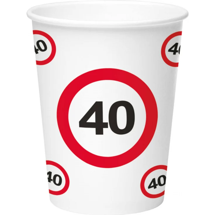partybecher 40 Jahre 350 ml weiß-rot 8 Stück - Preisvergleich