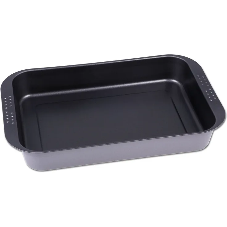 CHG 9601-04 Brat und Auflaufform ''anthrazit-metallic'' - mit Griffmulde und Arretierungspunkten -antihaftbeschichtet - 41 x 26.5 x 6 cm