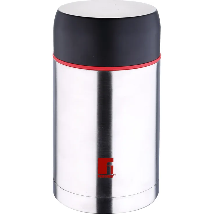Bergner Thermosflasche für Lebensmittel, Edelstahl, Chrom matt, 11 x 11 x 23 cm
