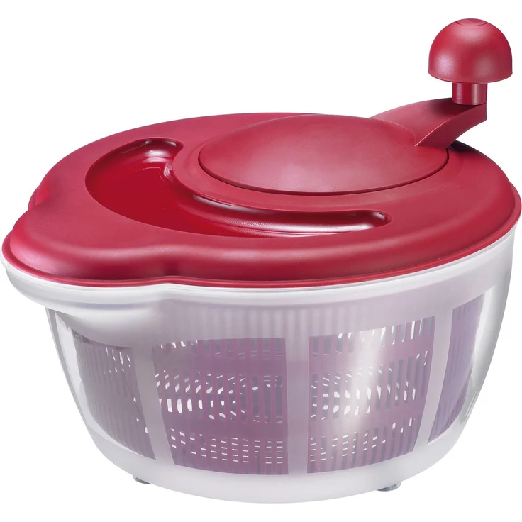 Westmark Salatschleuder, Kunststoff, Durchmesser: 26 cm, Höhe: 21,5 cm, Fassungsvermögen: 5 Liter, Fortuna, Rot-Transparent, 24322260 – Bild 1