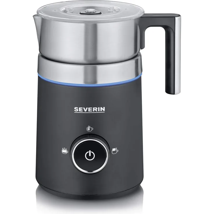 Severin SM 3585 Induktions-Milchaufschäumer Spuma 500 (ca. 500 W, ca. 500 ml, 360°-LED Leuchtring, Schokoladenfunktion, spülmaschinengeeigneter Milchbehälter)