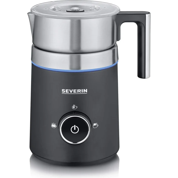 Severin SM 3585 Induktions-Milchaufschäumer Spuma 500 (ca. 500 W, ca. 500 ml, 360°-LED Leuchtring, Schokoladenfunktion, spülmaschinengeeigneter Milchbehälter) – Bild 1