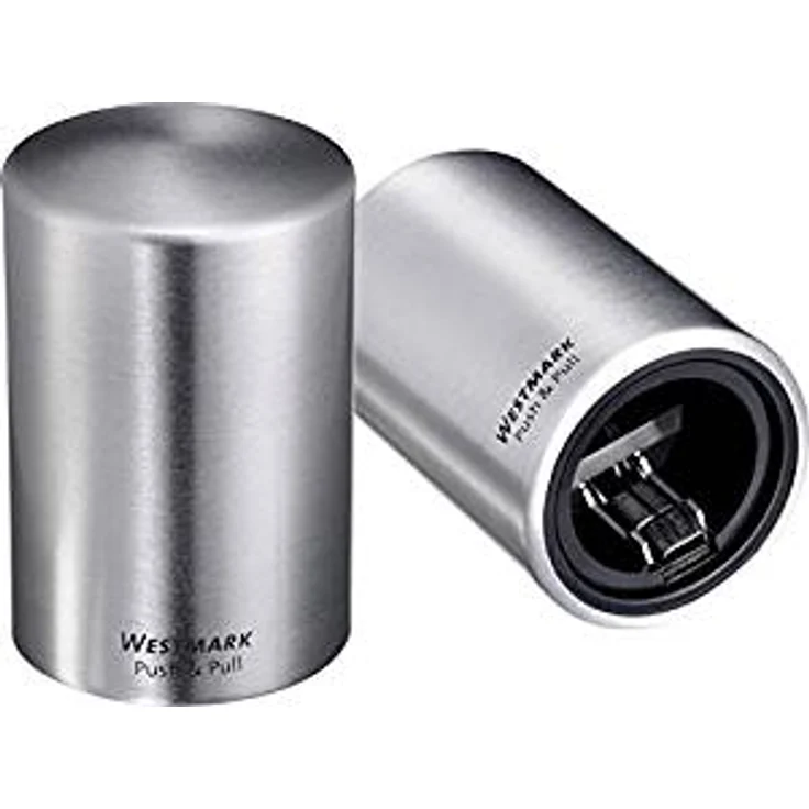 Westmark automatischer Flaschenöffner für Kronkorken-Flaschen, Material: gebürstetes Aluminium, Push&Pull-Automatik, Farbe: silber, Abmessungen: 5.3 x 5.3 x 8 cm – Bild 2