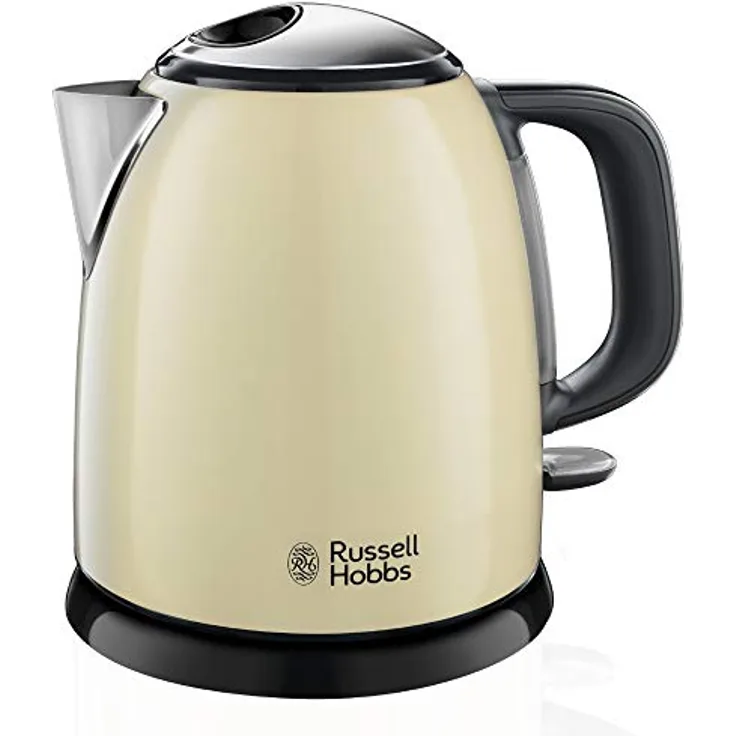 Russell Hobbs Mini-Wasserkocher Colours+ creme, 1,0l, 2400W, Schnellkochfunktion, herausnehmbarer Kalkfilter, optimierte Ausgusstülle, kleiner Reisewasserkocher, kompakter Teekocher 24994-70